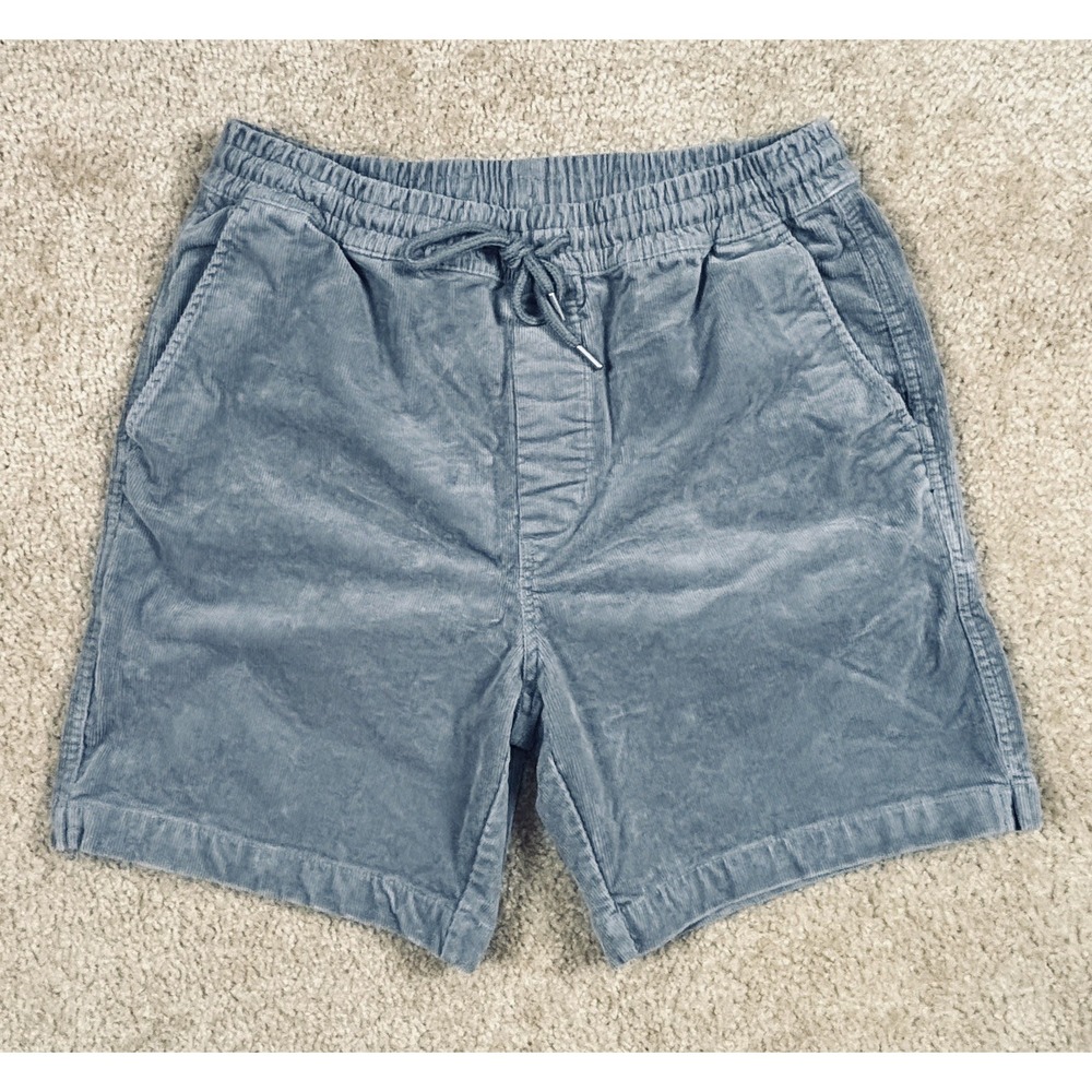 C&C California Mens Gray Corduroy Pull-On Drawstring Shorts Medium 7in Inseam